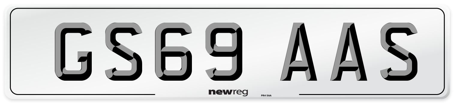GS69 AAS Number Plate from New Reg